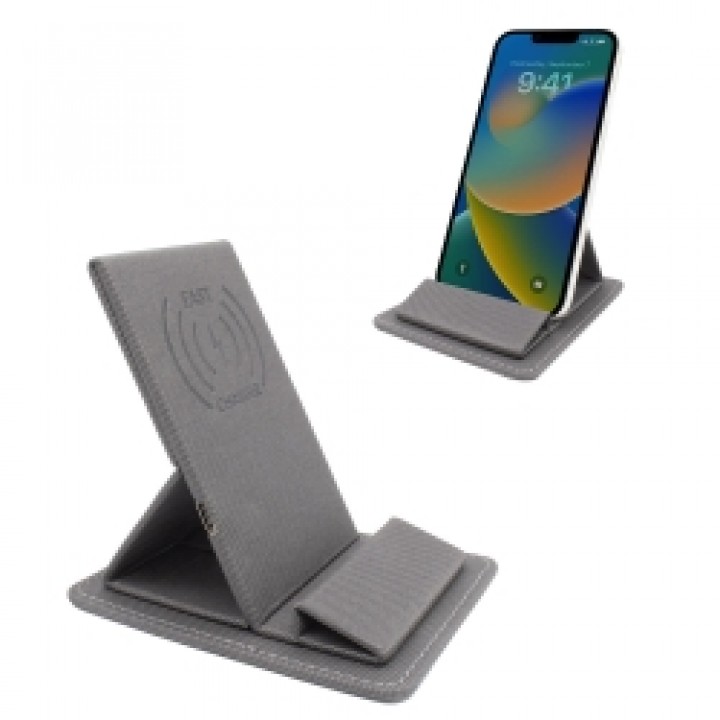 Füme Kartvizitlikli Wireless Masaüstü Şarj Cihazı 10W Telefon Standlı Promosyon Ürün